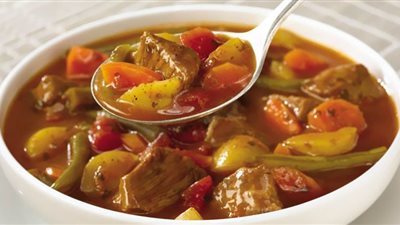 طريقة عمل شوربة اللحم بالخضار