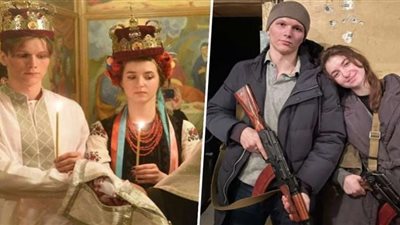 حب لا يعرف المستحيل.. ثنائى أوكرانى يتزوجان تحت قصف المدافع