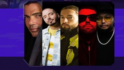 عمرو دياب مع نجوم الموسيقى العالمية في افتتاح 