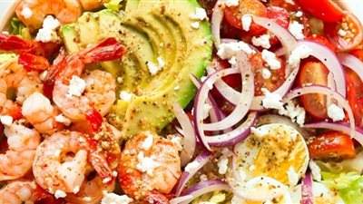 طريقة تحضير سلطة الجمبري بالخضار