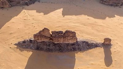 صخرة السمكة في صحراء السعودية (شاهد)