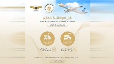 تطبيق عروض تذاكر الطيران الخاصة بالأسر المصرية في الخارج بداية من هذا الموعد