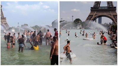 برج إيفل حمام سباحة فى قلب باريس (صور)