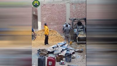 إحباط محاولة صبة خرسانية دون ترخيص بالإسماعيلية