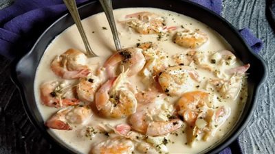 طريقة تحضير طاجن الجمبري بالكريمة| لعشاق المأكولات البحرية