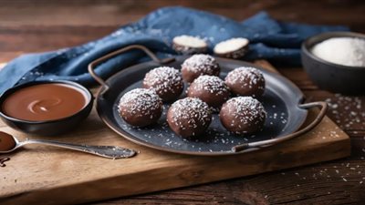 طريقة عمل كرات جوز الهند بالشوكولاتة