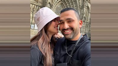 لحظات رومانسية تجمع بين درة وزوجها في ذكري ميلاده.. شاهد