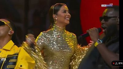 بلقيس فتحي تشعل حفل ختام بطولة كأس العالم لكرة القدم