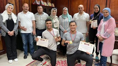 عميد كلية تربية رياضية طنطا يكرم أبطال أفريقيا في الكبادي