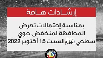 البحيرة تعلن الطوارئ بعد توقعات بتعرض المحافظة لمنخفض جوي
