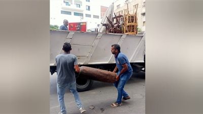 محليه دمياط تواصل حملات إزالة الإشغالات من الميادين