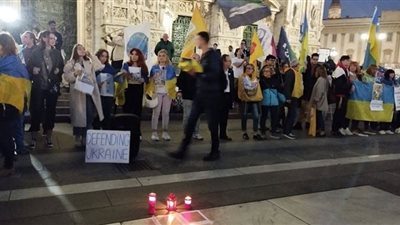 وقفة احتجاجية في إيطاليا لدعم الشعب الأوكراني