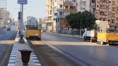 رفع 35 طن قمامة وأتربة من الشوارع والميادين بمدينة المنصورة