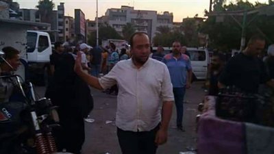 رفع الإشغالات بمنطقة صيدناوي والحي الثالث بالعاشر من رمضان