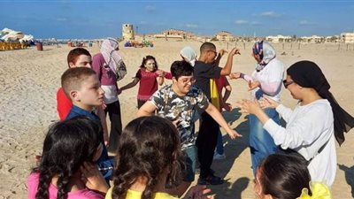 شاطئ النخيل برأس البر يحتضن فعالية ترفيهية لذوى الهمم