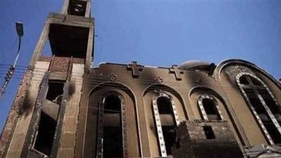 النيابة تعاين حادث حريق كنيسة إمبابة