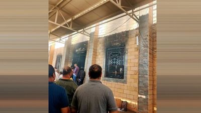 حريق هائل في كنيسة الأنبا بيشوي بالمنيا