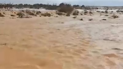 أمطار غزيرة تضرب مطروح في نوة رأس السنة (فيديو)