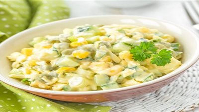 سهلة التحضير| طريقة عمل سلطة الذرة بالزبادي والمايونيز