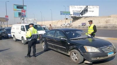 حملات مرورية لضبط المخالفات بطريق المنصورة - جمصة