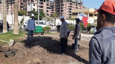 رفع كفاءة الحدائق بحي شرق المنصورة
