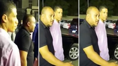 عامل النظافة يظهر في عزاء فريد الديب برفقه مدير أعماله