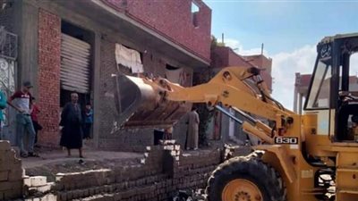 إزالة حالة بناء مخالف ببساتين الإسماعيلية في بلبيس