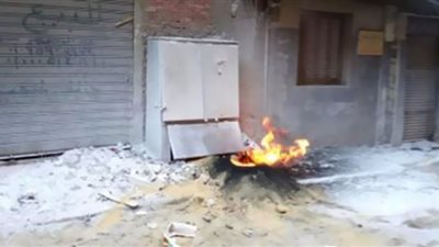 اندلاع حريق بكابينة كهرباء بشبرا الخيمة