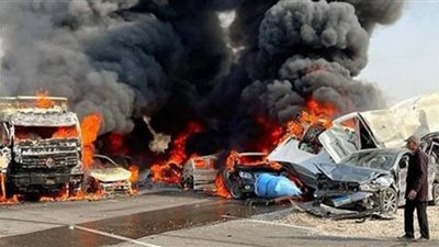 إصابة 4 أشخاص إثر حادث اشتعال سيارة ملاكي بطريق جنوب سيناء