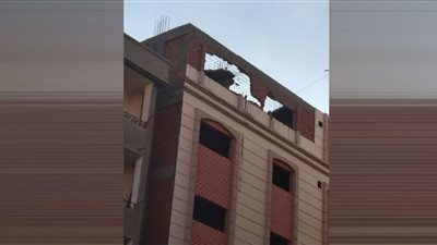 ازالة الدور السادس العلوى لعقار مخالف بنطاق حي غرب المنصورة