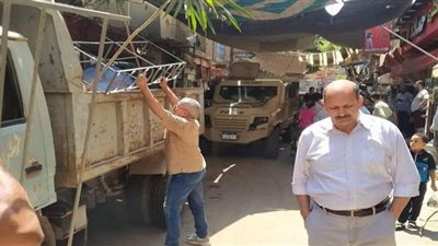 رفع 200 حالة إشغال متنوعة بشوارع سنورس بالفيوم