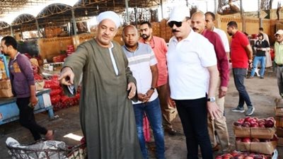 محافظ أسوان يتفقد حركة البيع والشراء بسوق الجملة للخضروات والفاكهة بأبو الريش