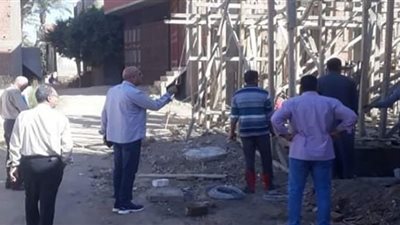 إزالة فورية للتعديات بالبناء المخالف بسنورس في الفيوم