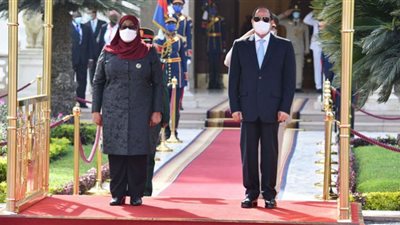 الرئيس السيسى يستقبل فى شرم الشيخ رئيسة جمهورية تنزانيا
