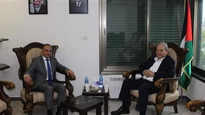 سفير مصر فى رام الله يلتقى رئيس المجلس الوطني الفلسطيني