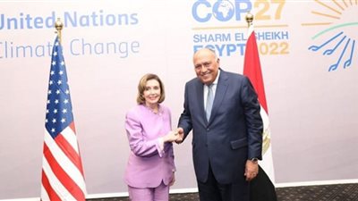 شكري يبحث مع رئيسة مجلس النواب الأمريكي قضية سد النهضة