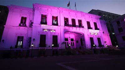 الصحة تضئ الديوان العام باللون الأرجوانى احتفالًا باليوم العالمى للطفل المبتسر