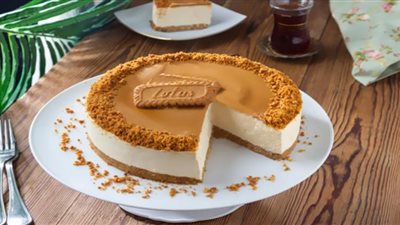 طريقة عمل تشيز كيك باللوتس زي المطاعم
