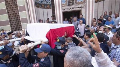 جنازة عسكرية لشهيد الحماية المدنية بالدقهلية