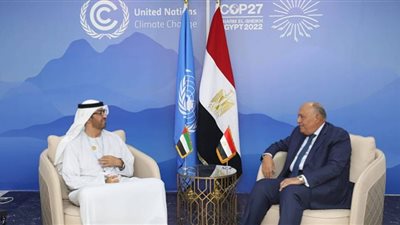 سامح شكري يستقبل وزير الصناعة والتكنولوجيا المبعوث الإماراتي للمناخ