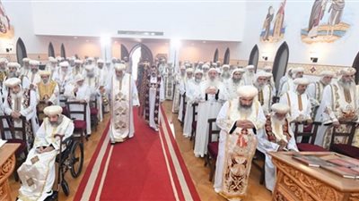 أعضاء المجمع المقدس يحتفلون بالذكرى الـ10 على جلوس البابا تواضروس (صور)