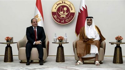 تفاصيل لقاء الرئيس السيسي مع أمير قطر في الدوحة