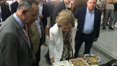 ملكة إسبانيا تزور المتحف القومي للحضارة المصرية