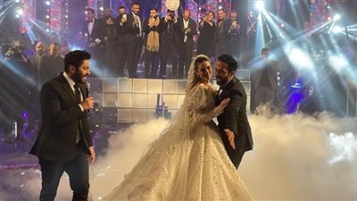 الصور الأولى من حفل زفاف أحمد عصام.. تامر حسني شاهد على الزواج