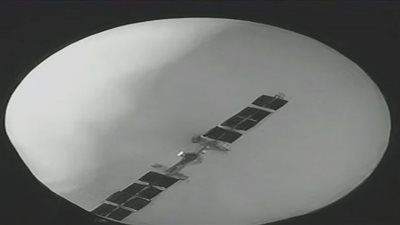 الصورة الأقرب لـ المنطاد الصيني في سماء أمريكا | فيديو