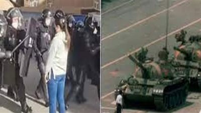 سيدة الدبابات الجديدة محتجة صينية تقلب مواقع التواصل