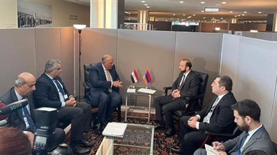 وزير الخارجية يناقش مع نظيره الأرميني تطوير العلاقات الثنائية