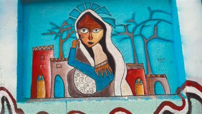 تجميل أسوار المدارس والمصالح بالجداريات واللوحات فى كفر الشيخ