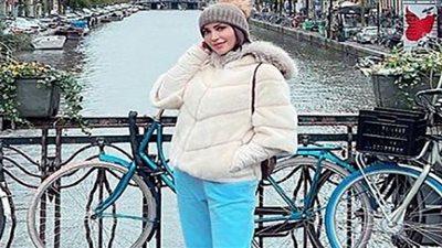 شاهد نسرين طافش بملابس شتوية وحجاب أعلى جبل موسى