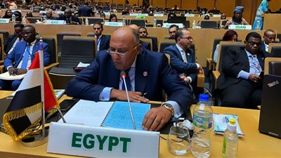 شكري يلقي كلمة مصر بجلسة رؤساء الدول والحكومات الإفريقية العشر